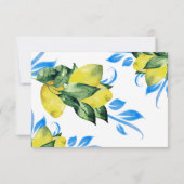 RSVP Cards with Meal Choice Watercolor Lemon  (Rückseite)