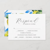 RSVP Cards with Meal Choice Watercolor Lemon  (Vorne/Hinten)