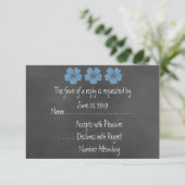 RSVP Chalkboard "Wild Blue Rose" Karte (Stehend Vorderseite)