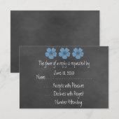 RSVP Chalkboard "Wild Blue Rose" Karte (Vorne/Hinten)
