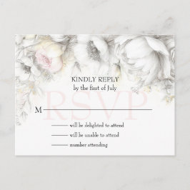 RSVP Classic Modern Ivory and Blush Floral  Postkarte