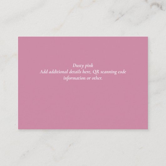 RSVP-Daten zum Hochzeitsehen mit QR-CODE - JEDE FA Begleitkarte (Rückseite)