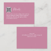 RSVP-Daten zum Hochzeitsehen mit QR-CODE - JEDE FA Begleitkarte (Vorne/Hinten)