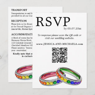 🌈 RSVP+Details  LGBTQ Verwoben in Pride Begleitkarte
