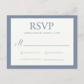 RSVP - Dusty Blue Einladungspostkarte (Vorderseite)