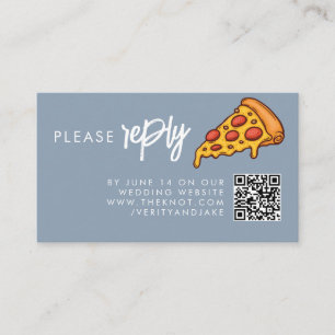 RSVP Dusty Blue PIZZA Moderne Minimalistische Chic Begleitkarte