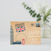 RSVP Einladung für Hochzeitsszenarien in London mi (Stehend Vorderseite)