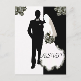 RSVP Einladungs-Template-Postkarte für Hochzeiten Einladungspostkarte