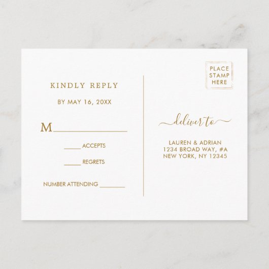 RSVP EINLADUNGSPOSTKARTE (Rückseite)