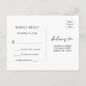 RSVP EINLADUNGSPOSTKARTE (Rückseite)