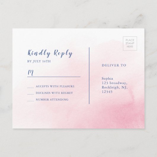 RSVP EINLADUNGSPOSTKARTE (Rückseite)