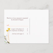 RSVP EINLADUNGSPOSTKARTE (Rückseite)