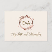 RSVP-Einsteckkarte für Monogramm Light Peach Weddi Begleitkarte (Rückseite)