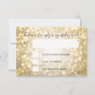 RSVP Elegant Gold Champagner Navy Blau Hochzeit Karte