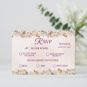 RSVP Elegante Blumengoldene Hochzeit (Stehend Vorderseite)