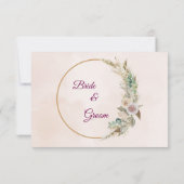 RSVP Elegante Blumengoldene Hochzeit (Rückseite)