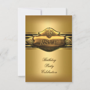 RSVP Elegante goldene Geburtstagsfeier Herren Einladung