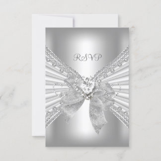 RSVP Elegantes Ereignis Gold Silber Weiß Karte