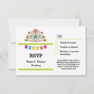 RSVP Fiesta Mexican Print Karten  Hochzeitsfeier