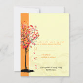 RSVP für Ahornbaum/Hochzeit im Herbst erfordern 12 Karte (Rückseite)
