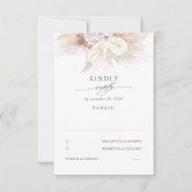 RSVP für Anthurien und Pampas Grass Wedding