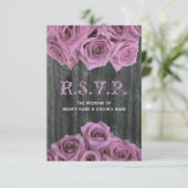 RSVP für Barnwood und Roses Wedding (Stehend Vorderseite)