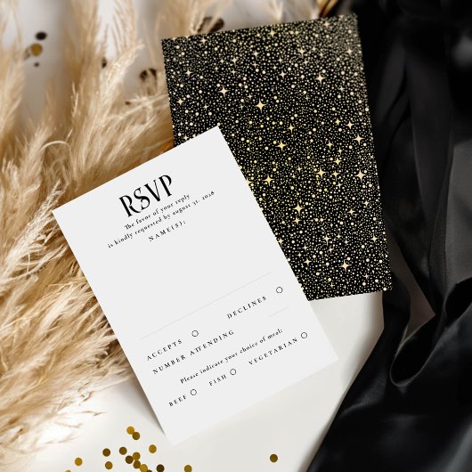 RSVP für Black and Gold Wedding