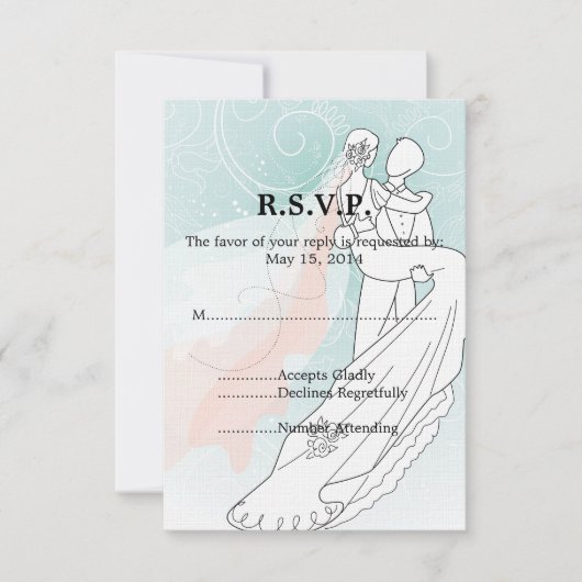 RSVP für Braut und Groom Wedding Karte (Vorderseite)