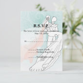 RSVP für Braut und Groom Wedding Karte (Stehend Vorderseite)