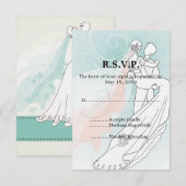 RSVP für Braut und Groom Wedding Karte (Vorne/Hinten)