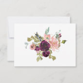 RSVP für Burgund und Rosa Hochzeit Karte (Rückseite)