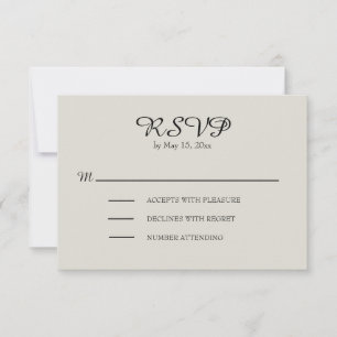 RSVP für creme und braun Karte