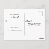 RSVP für die Hochzeit von Kühen und Traktoren Postkarte (Rückseite)
