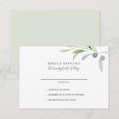 RSVP für die Hochzeit von Olive und Blätter Karte (Vorne/Hinten)
