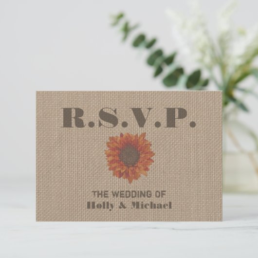 RSVP für die Hochzeit von Orangenblütenblüten, Ins (Stehend Vorderseite)