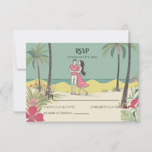 RSVP für die Sommerhochzeit von tropischen Lieben Mitteilungskarte
