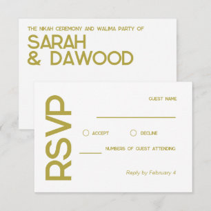 RSVP für eine elegante, Minimalistische muslimisch Karte