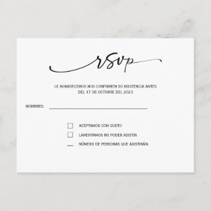 RSVP für eine spanische Hochzeit Postkarte