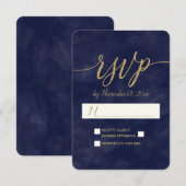 RSVP für einfache Hochzeit von Wasserfarben und Go Karte (Vorne/Hinten)