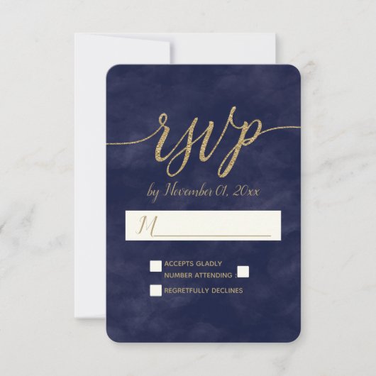 RSVP für einfache Hochzeit von Wasserfarben und Go Karte (Vorderseite)