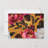 RSVP für elegante Rosa Flora und Gold-Hochzeiten (Rückseite)