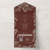 RSVP für Gipskraut Beet Red Wedding All In One Einladung (Innen Boden)