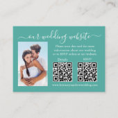 RSVP für Hochzeiten Details Foto 2 QR Aquamarin Begleitkarte (Vorderseite)
