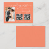 RSVP für Hochzeiten Details Foto 2 QR Koralle Begleitkarte (Vorne/Hinten)