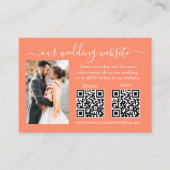 RSVP für Hochzeiten Details Foto 2 QR Koralle Begleitkarte (Vorderseite)
