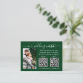 RSVP für Hochzeiten Foto 2 QR Grün Begleitkarte (Stehend Vorderseite)