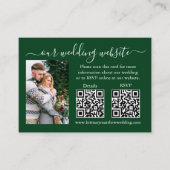 RSVP für Hochzeiten Foto 2 QR Grün Begleitkarte (Vorderseite)