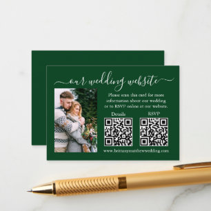 RSVP für Hochzeiten Foto 2 QR Grün Begleitkarte
