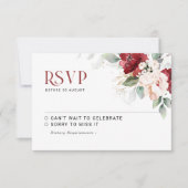 RSVP für Hochzeiten in Burgund und Rosa (Vorderseite)