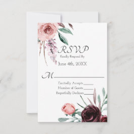 RSVP für Hochzeiten in Burgund und Rosa
